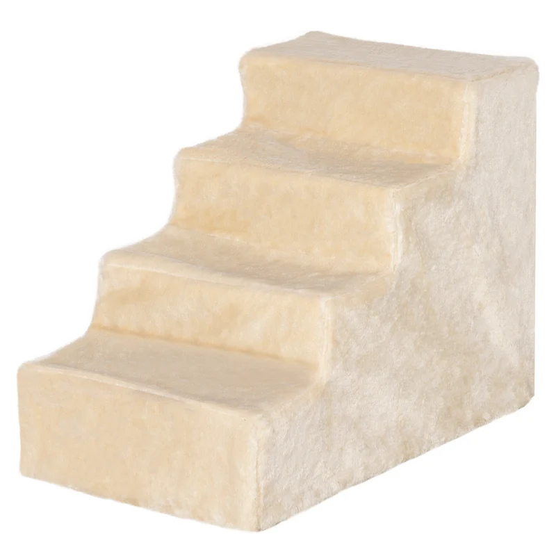 Escalier pour animaux 60 x 35 x 44 cm aide montée canapé lit antidérapant scandinave en panneau de particules beige 21_0007406