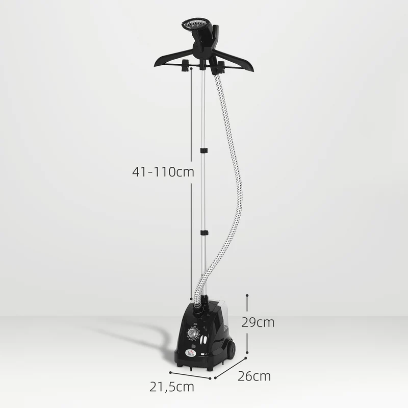 Défroisseur vapeur vertical vêtements 26 x 21,5 x 29 cm 11 températures préchauffage 38s design contemporain en abs noir 21_0005951
