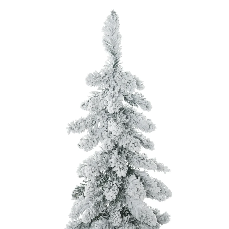 Arbre de noël artificiel salon 50 x 135 cm 253 branches enneigées montage rapide cosy scandinave en plastique vert 21_0001284