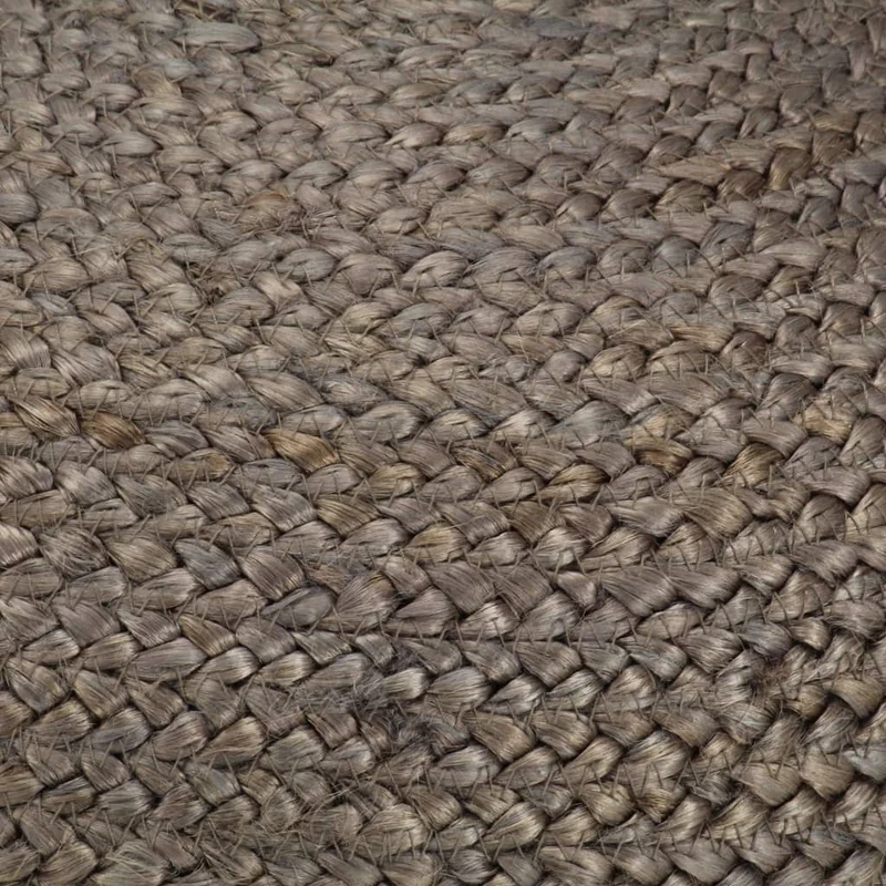 Pouf tabouret repose-pied fait à la main cordes de jute tressées gris 45 x 30 cm DEC029995
