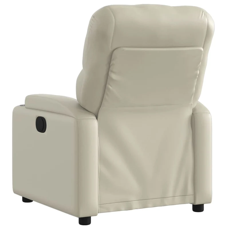 Fauteuil relax TV fonction d'inclinaison électrique très confortable en PVC crème DEC028265