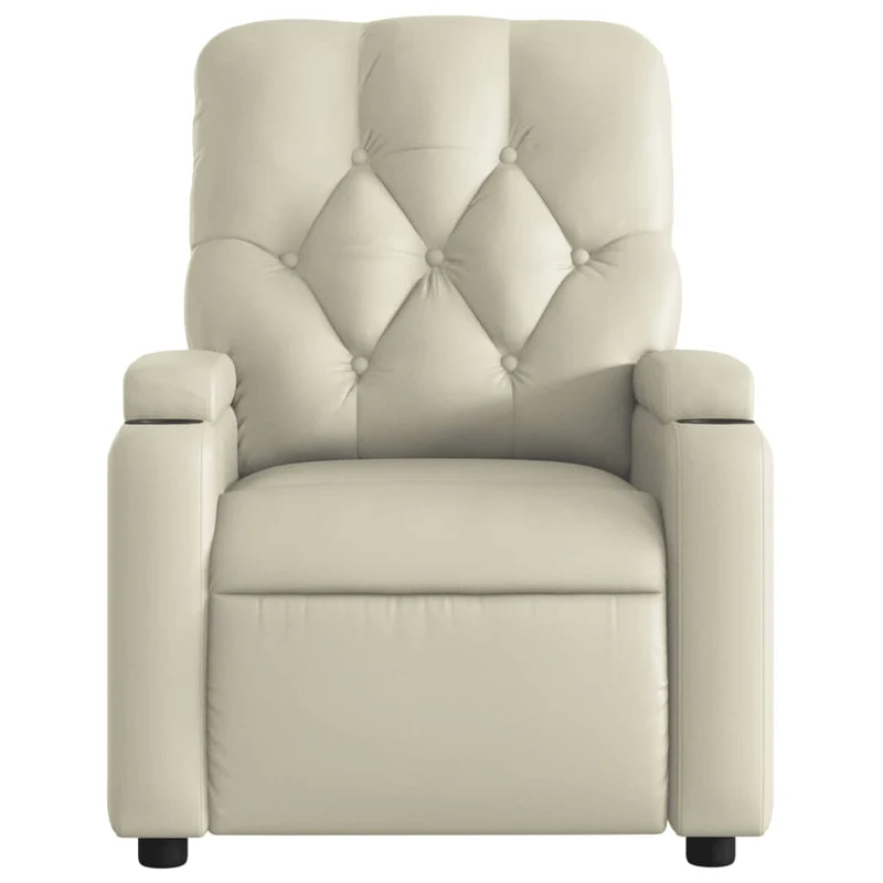 Fauteuil relax TV fonction d'inclinaison électrique très confortable en PVC crème DEC028265