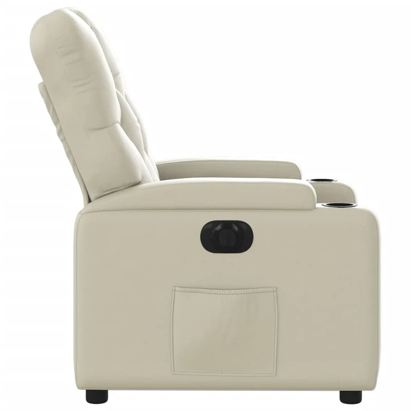 Fauteuil relax TV fonction d'inclinaison électrique très confortable en PVC crème DEC028265