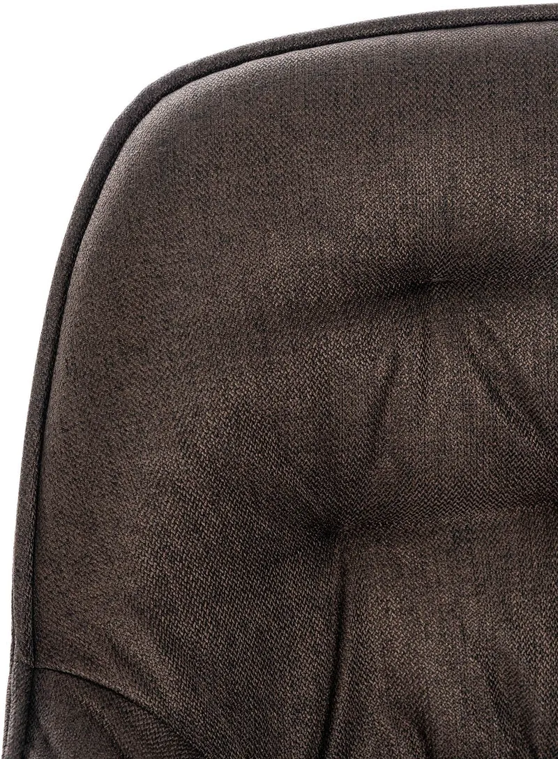 Lot de 2 tabourets de bar moderne en velours marron assise enveloppante capitonnée pieds métal noir 10_0006079