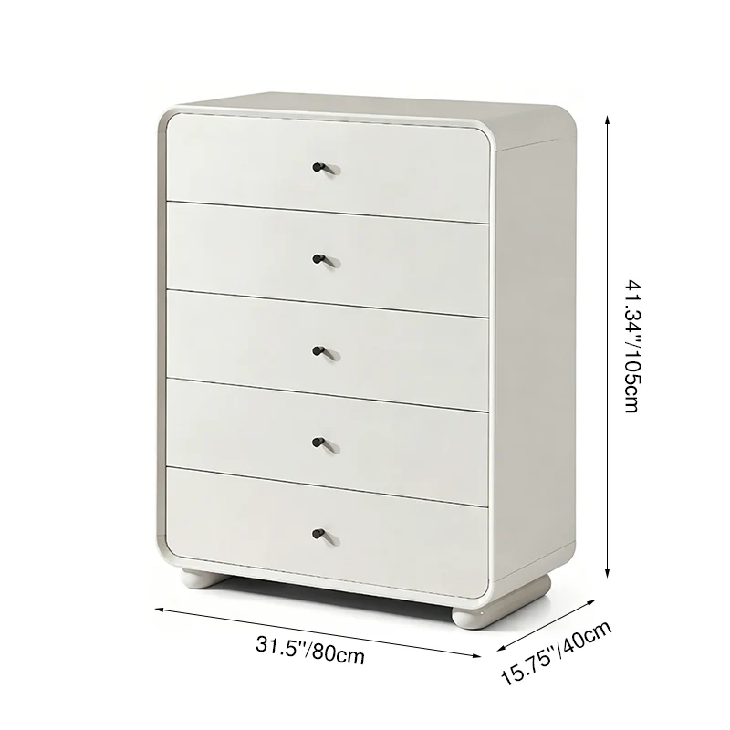 Rounded Edge Design, White Or Peacock Blue Finish Storage Cabinet - Nordic Cabinet With 5/8 Drawers, Durable MDF, Chest Of Drawers For Home Organization For Living Room