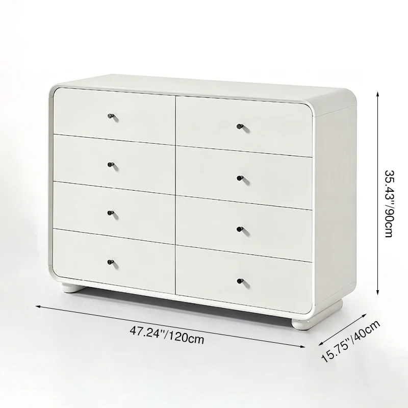 Rounded Edge Design, White Or Peacock Blue Finish Storage Cabinet - Nordic Cabinet With 5/8 Drawers, Durable MDF, Chest Of Drawers For Home Organization For Living Room