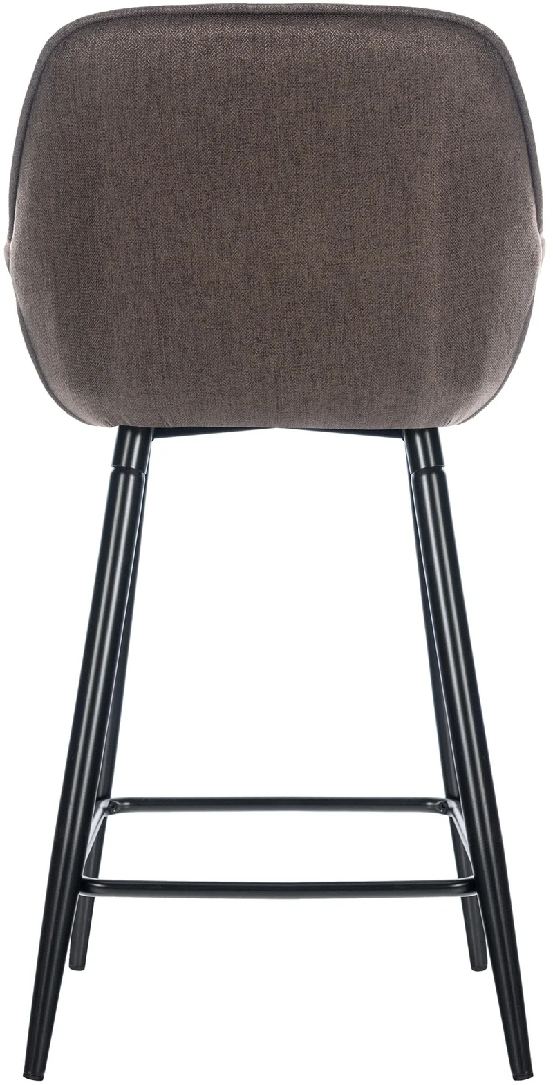 Tabouret de bar x1 moderne en velours marron assise enveloppante capitonnée pieds métal noir 10_0005620