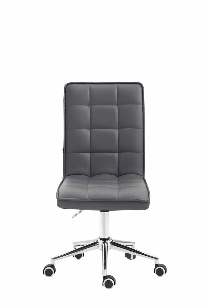 Fauteuil chaise tabouret de bureau avec dossier haut en synthétique gris hauteur réglable BUR10283