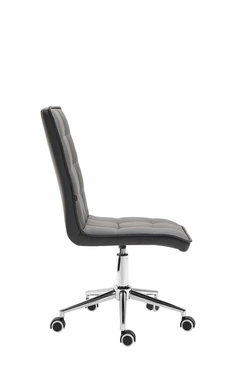 Fauteuil chaise tabouret de bureau avec dossier haut en synthétique gris hauteur réglable BUR10283