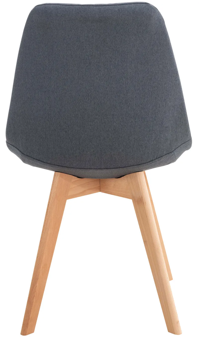 Lot de 4 chaises de salle à manger cuisine bureau style scandinave en tissu gris foncé pieds en bois 10_0000542