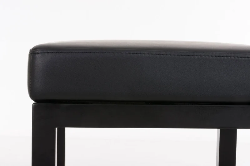 Tabouret de bar x1 avec repose-pieds design simple hauteur d'assise 80 cm en PVC noir et support en métal noir 10_0005406
