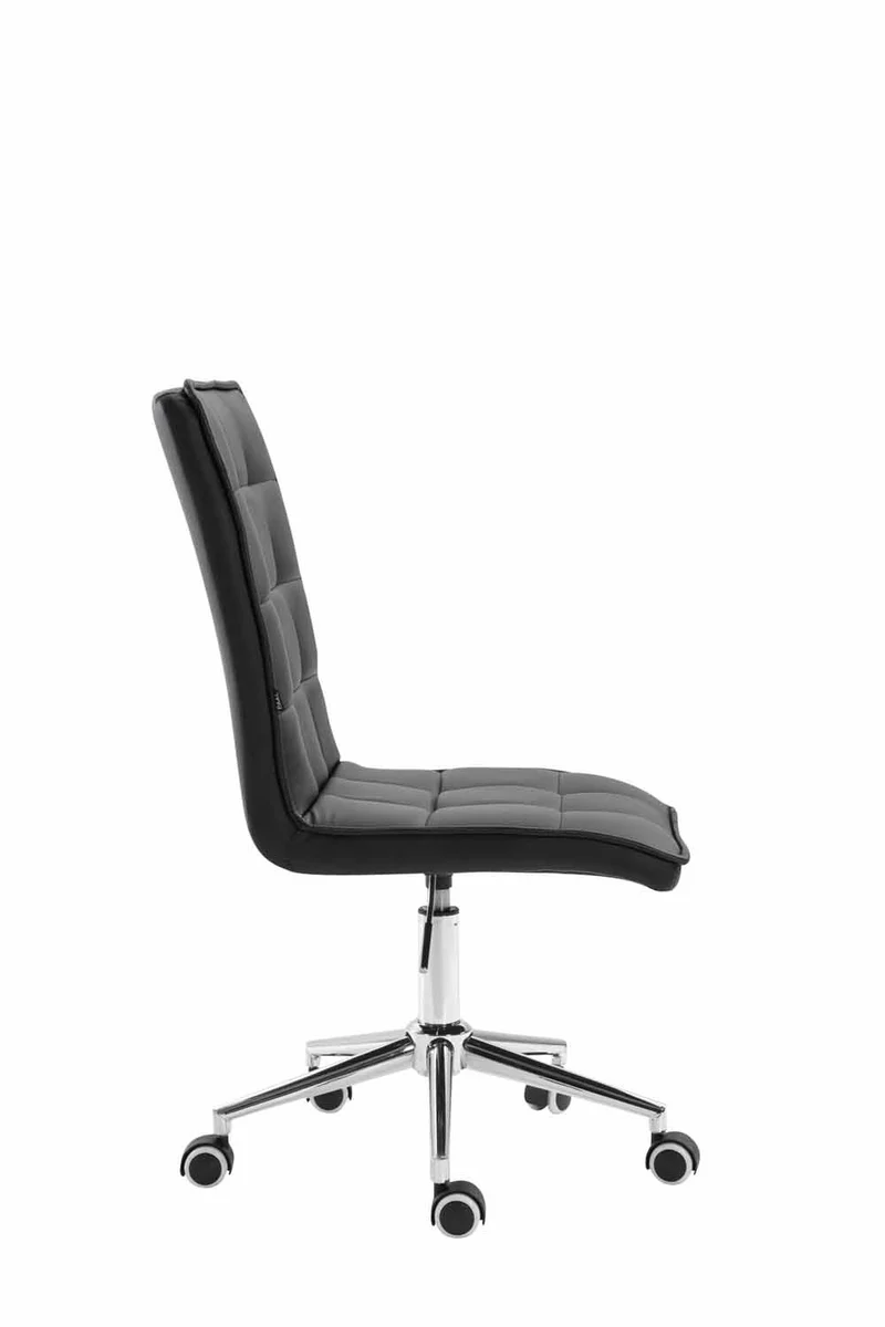 Fauteuil chaise tabouret de bureau avec dossier haut en synthétique noir hauteur réglable BUR10280