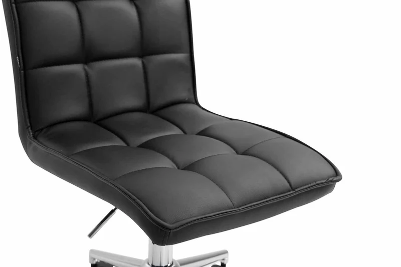 Fauteuil chaise tabouret de bureau avec dossier haut en synthétique noir hauteur réglable BUR10280