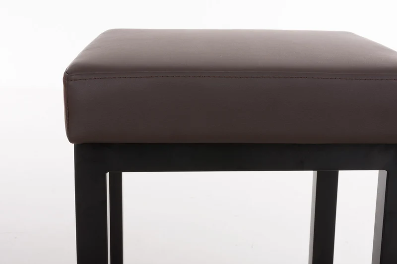 Tabouret de bar x1 assise carrée rembourrée en similicuir marron hauteur d'assise 78 cm structure en métal noir 10_0006084