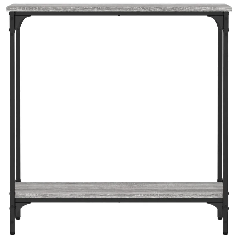 Table d'appoint console pratique pour une entrée organisée 75 x 22,5 x 75 cm bois d'ingénierie gris et métal DEC032236