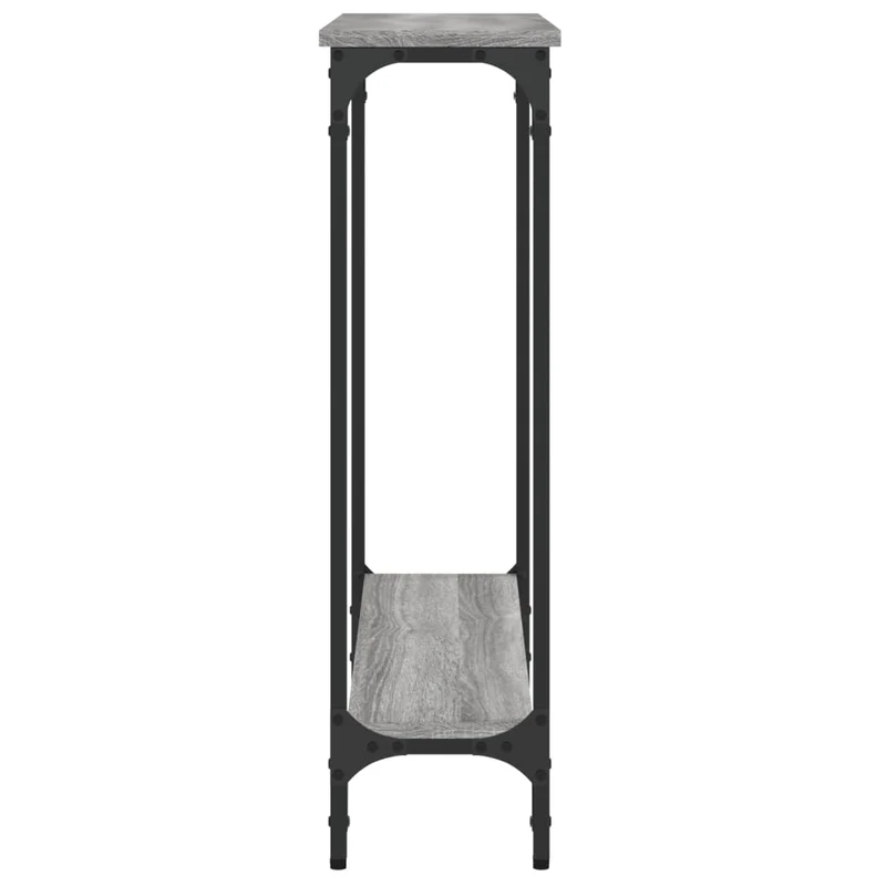 Table d'appoint console pratique pour une entrée organisée 75 x 22,5 x 75 cm bois d'ingénierie gris et métal DEC032236
