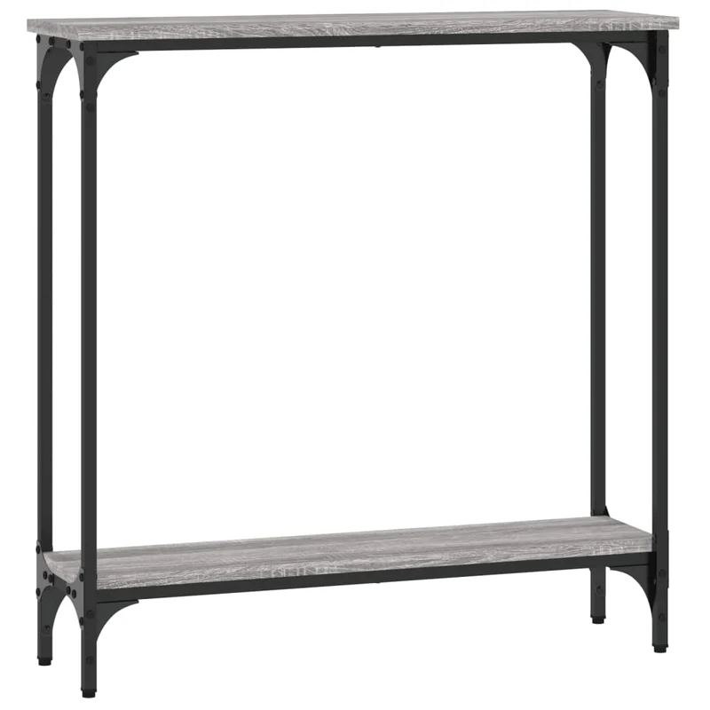 Table d'appoint console pratique pour une entrée organisée 75 x 22,5 x 75 cm bois d'ingénierie gris et métal DEC032236