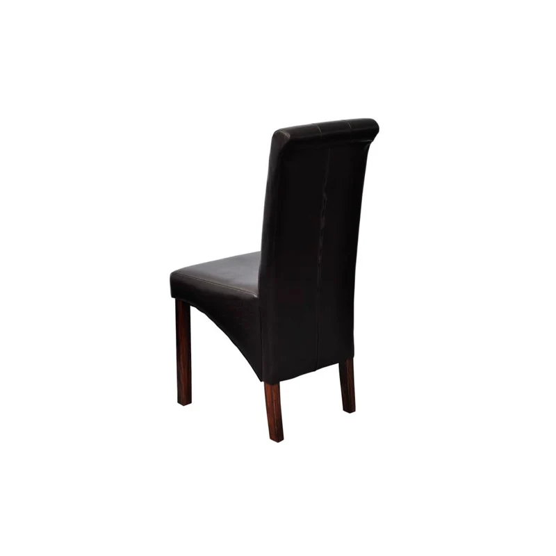 Lot de 4 chaises de salle à manger cuisine capitonné design classique en synthétique noir CDS021799