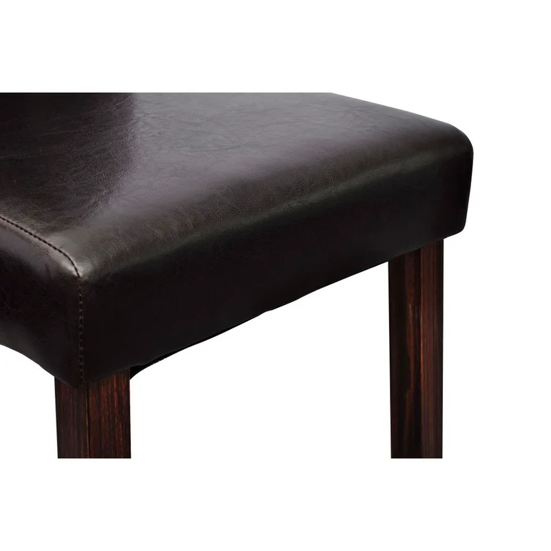 Lot de 4 chaises de salle à manger cuisine capitonné design classique en synthétique noir CDS021799