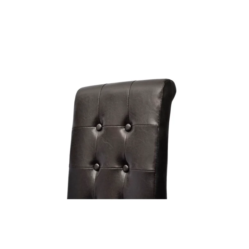 Lot de 4 chaises de salle à manger cuisine capitonné design classique en synthétique noir CDS021799