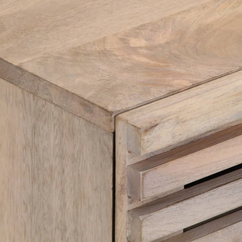 Lot de 2 tables de chevet avec tiroirs 40 x 34 x 46 cm bois manguier massif blanchi DEC034798