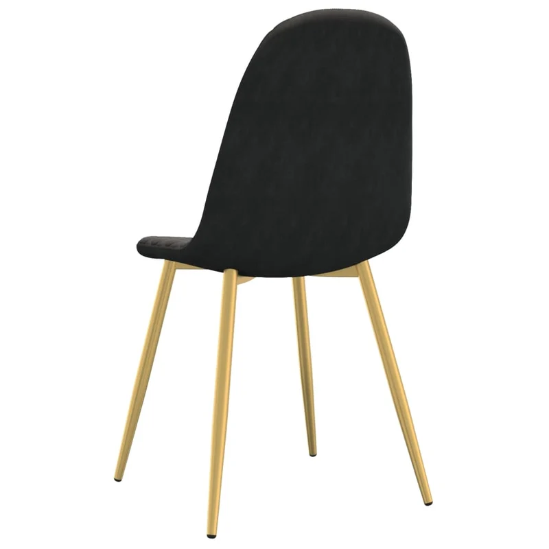 Set de 2 chaises de salle à manger design moderne couture en losange en tissu velours noir DEC025568