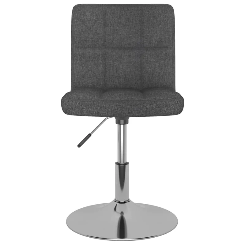Tabouret de bar x1 chaise haute siège pivotant en tissu gris foncé et acier DEC029543