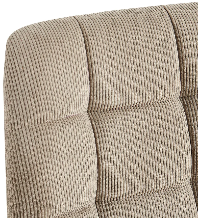 Lot de 2 chaises de salle à manger coutures décoratives carrées en velours côtelé taupe et métal noir 10_0007545