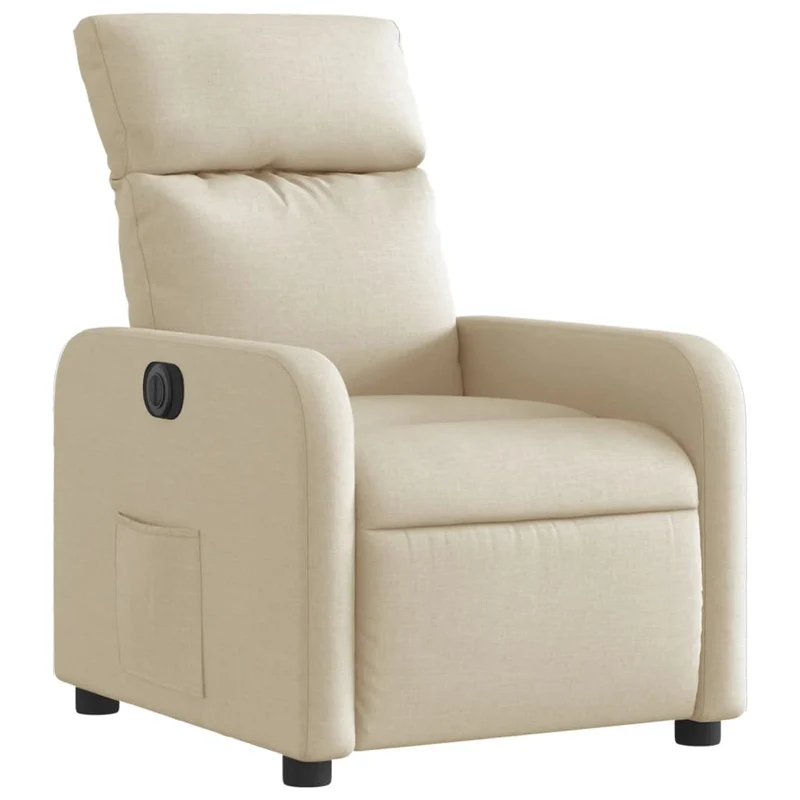 Fauteuil relax TV fonction d'inclinaison électrique très confortable en tissu crème DEC028277