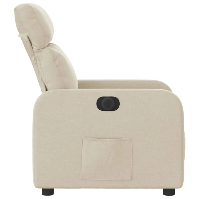 Fauteuil relax TV fonction d'inclinaison électrique très confortable en tissu crème DEC028277