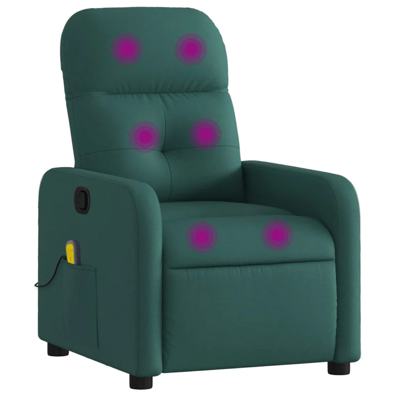 Fauteuil de relaxation TV fonction d'inclinaison manuelle en tissu vert foncé DEC027123
