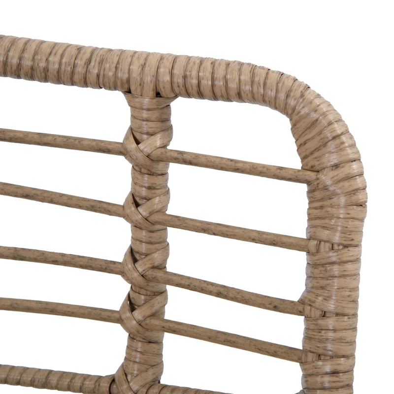 Lot de 2 fauteuil de jardin et repose-pieds 69 x 76 x 70 cm assise profonde confort moelleux scandinave en résine beige 21_0006047