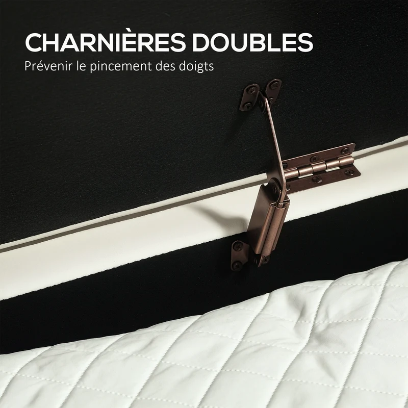 Banc de rangement ovale bout de lit 108 x 44 x 43,5 cm rangement 72 l capitonné style contemporain en velours crème 21_0001654