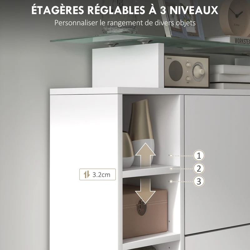 Meuble à chaussures 2 tiroirs 89 x 25 x 92 cm 12 paires étagères réglables stable moderne en panneau de particules blanc 21_0002712