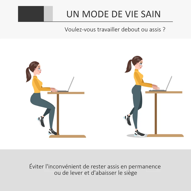 Lot de 2 fauteuils de bureau assise haute réglable 64 x 60 x 106-126 cm pivotant 360° confortable moderne en maille gris 21_0006347