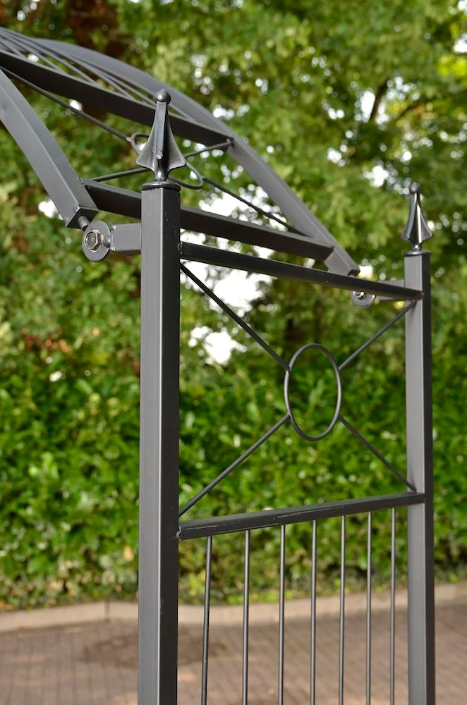 Arche de jardin pour rosiers et plantes grimpantes largeur réglable en métal noir 10_0003932