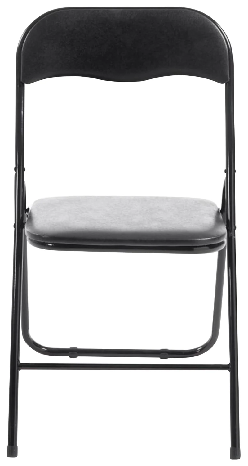 Lot de 2 chaises pliantes en métal pour réception et usage quotidien structure métallique noir assises PVC noir 10_0008402