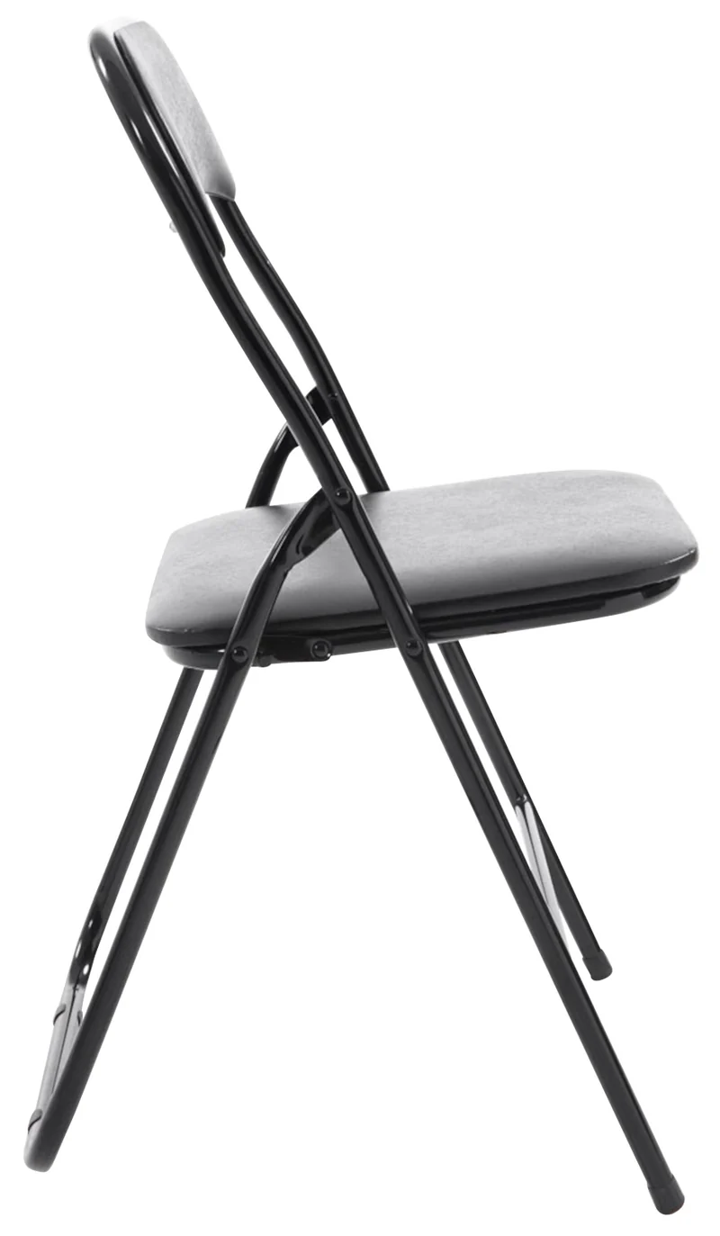 Lot de 2 chaises pliantes en métal pour réception et usage quotidien structure métallique noir assises PVC noir 10_0008402