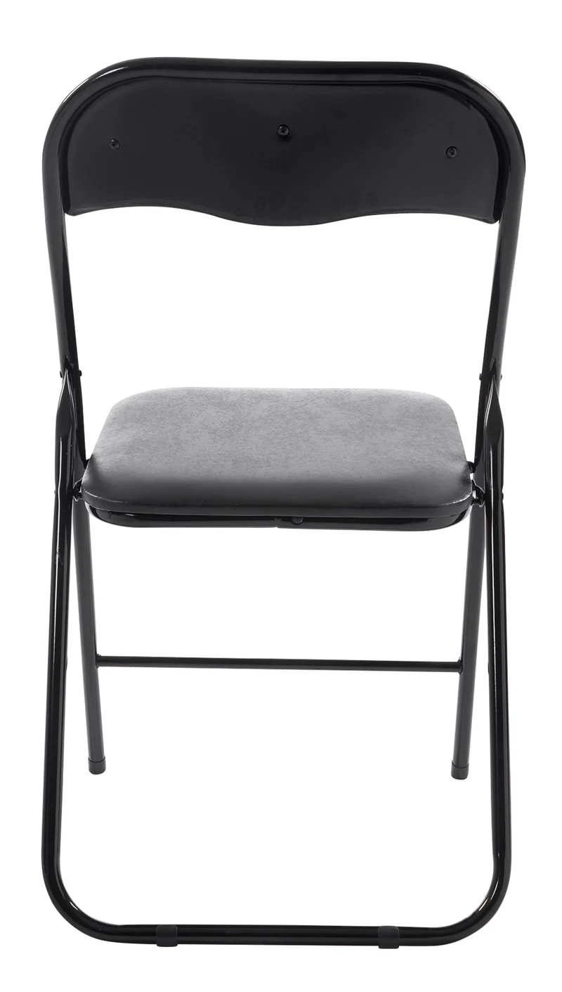 Lot de 2 chaises pliantes en métal pour réception et usage quotidien structure métallique noir assises PVC noir 10_0008402