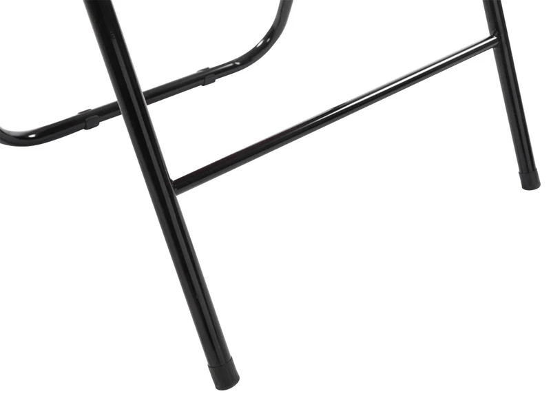 Lot de 4 chaises d'appoint cuisine pliable en métal noir et PVC noir 10_0006218