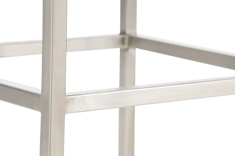 Lot de 2 tabourets de bar avec repose-pieds design simple hauteur 85 cm en PVC blanc et acier inoxydable 10_0004372