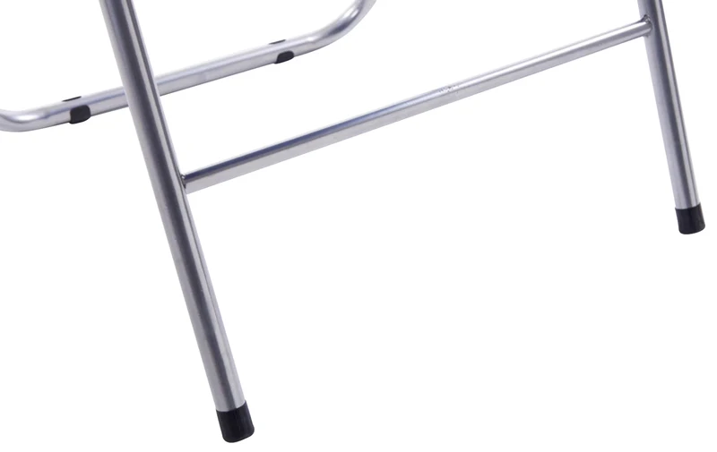 Lot de 4 chaises d'appoint cuisine pliable en métal argenté et PVC noir 10_0005956