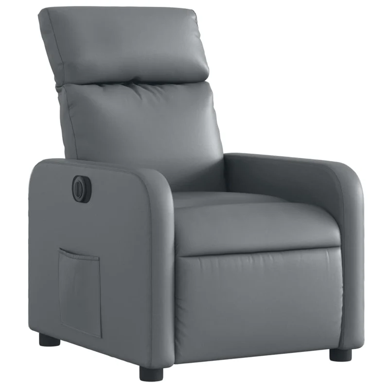 Fauteuil relax TV fonction d'inclinaison électrique très confortable en PVC gris DEC028384