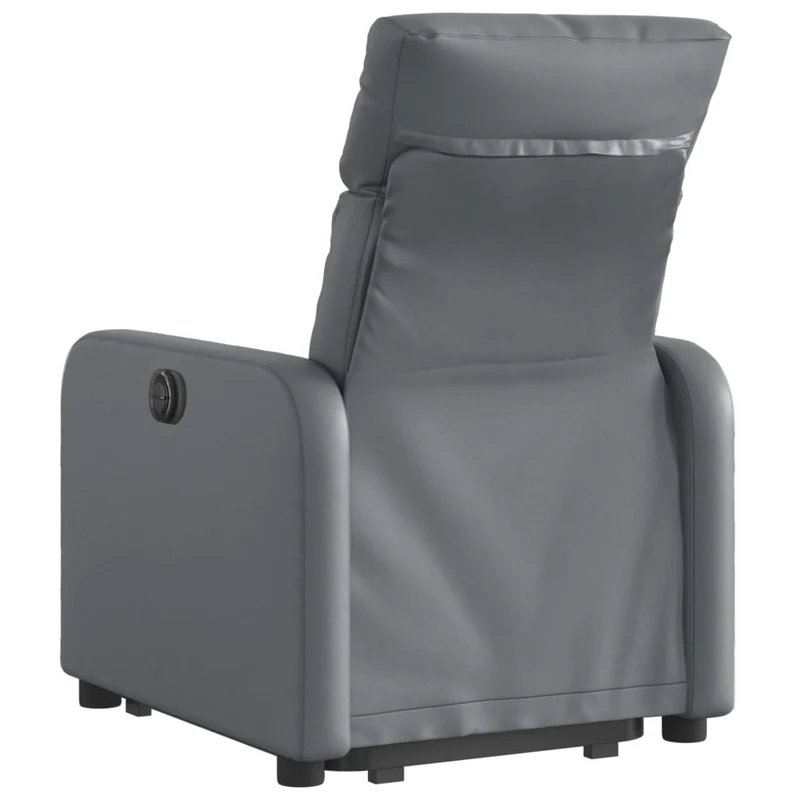 Fauteuil relax TV rembourrage confortable fonction de levage électrique en PVC gris DEC027976
