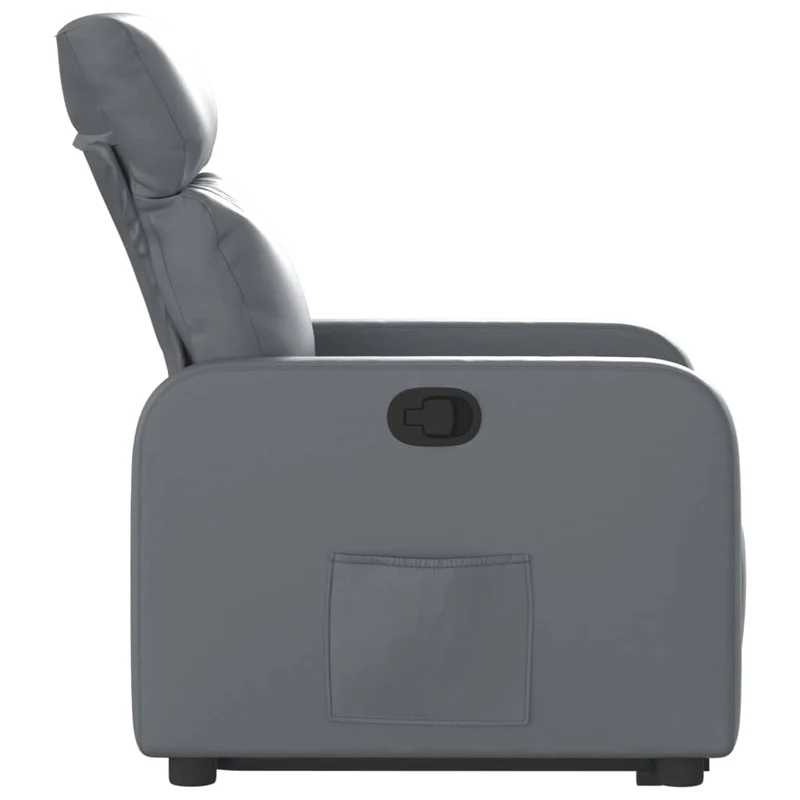 Fauteuil relax TV rembourrage confortable fonction de levage électrique en PVC gris DEC027976