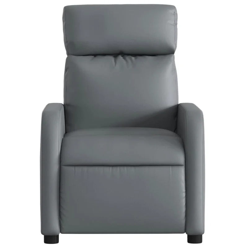 Fauteuil relax TV rembourrage confortable fonction d'inclinaison manuelle en PVC gris DEC027973