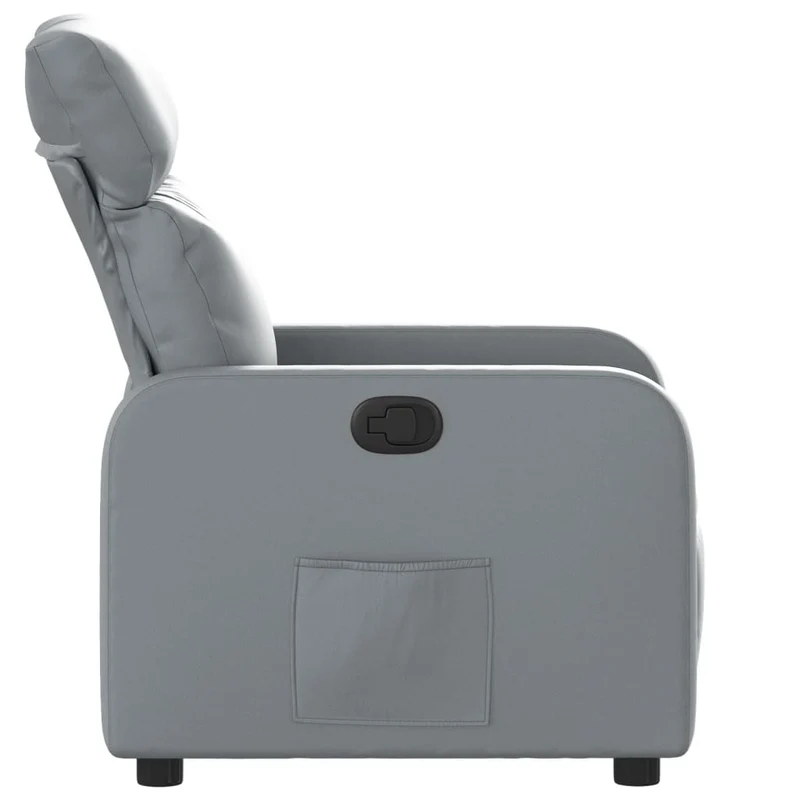 Fauteuil relax TV rembourrage confortable fonction d'inclinaison manuelle en PVC gris DEC027973