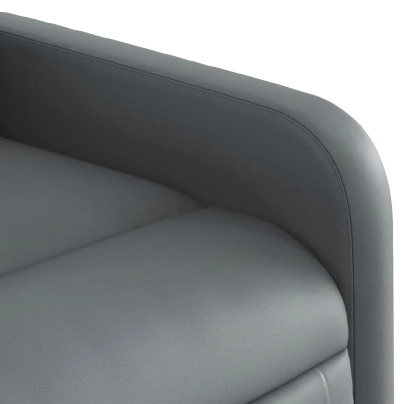 Fauteuil relax TV rembourrage confortable fonction d'inclinaison manuelle en PVC gris DEC027973