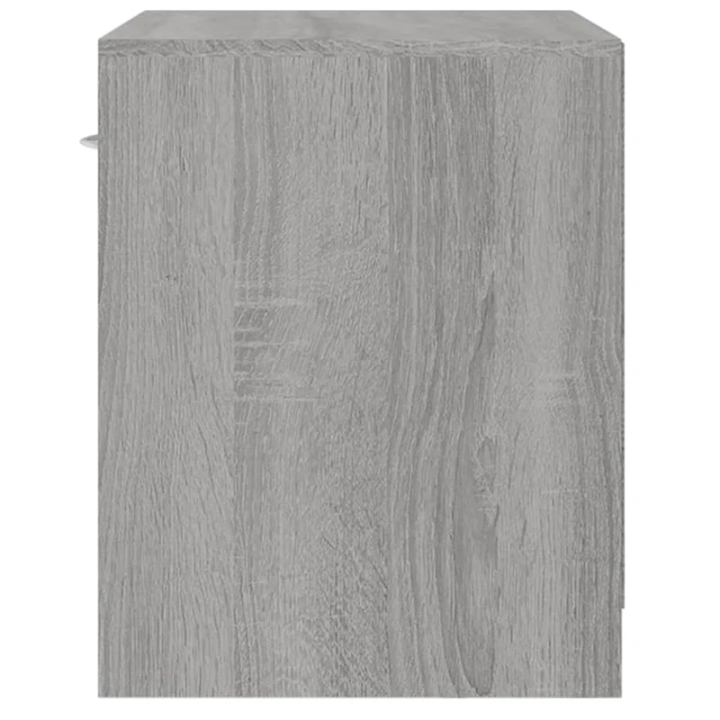 Lot de 2 tables de chevet avec tiroir et compartiment ouvert 36,5 x 30,5 x 38 cm bois d'ingénierie gris DEC034848