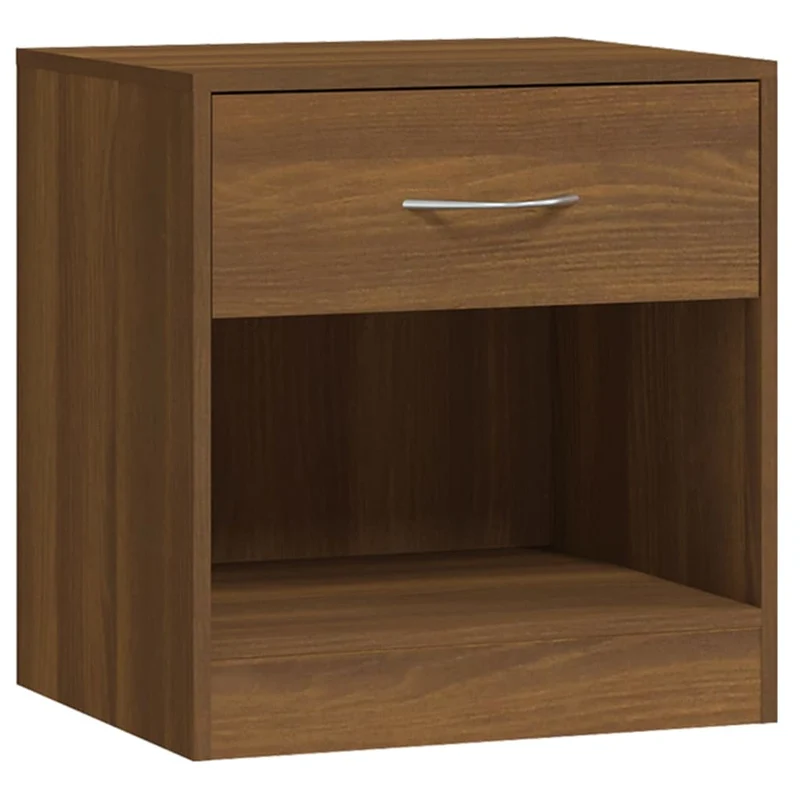 Lot de 2 tables de chevet avec tiroir 36,5 x 30,5 x 38 cm en bois d'ingénierie marron DEC034845